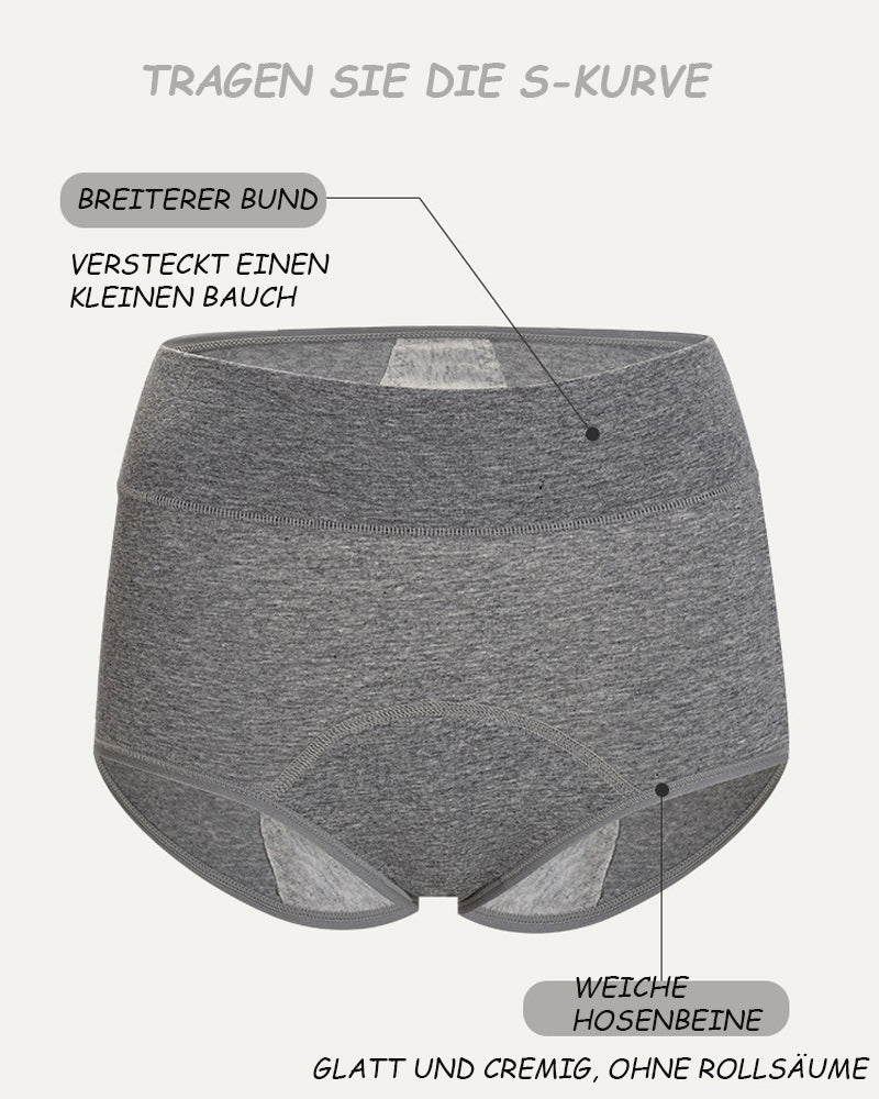 Perioden Anti-Seiten-Leckage Atmungsaktive Reiner Baumwolle Hoher Taille Unterwäsche