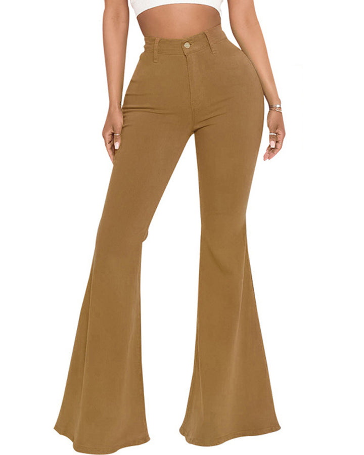 Hoher Taille Po-Lift Vielseitige Elastische Mehrfarbige Flare Jeans