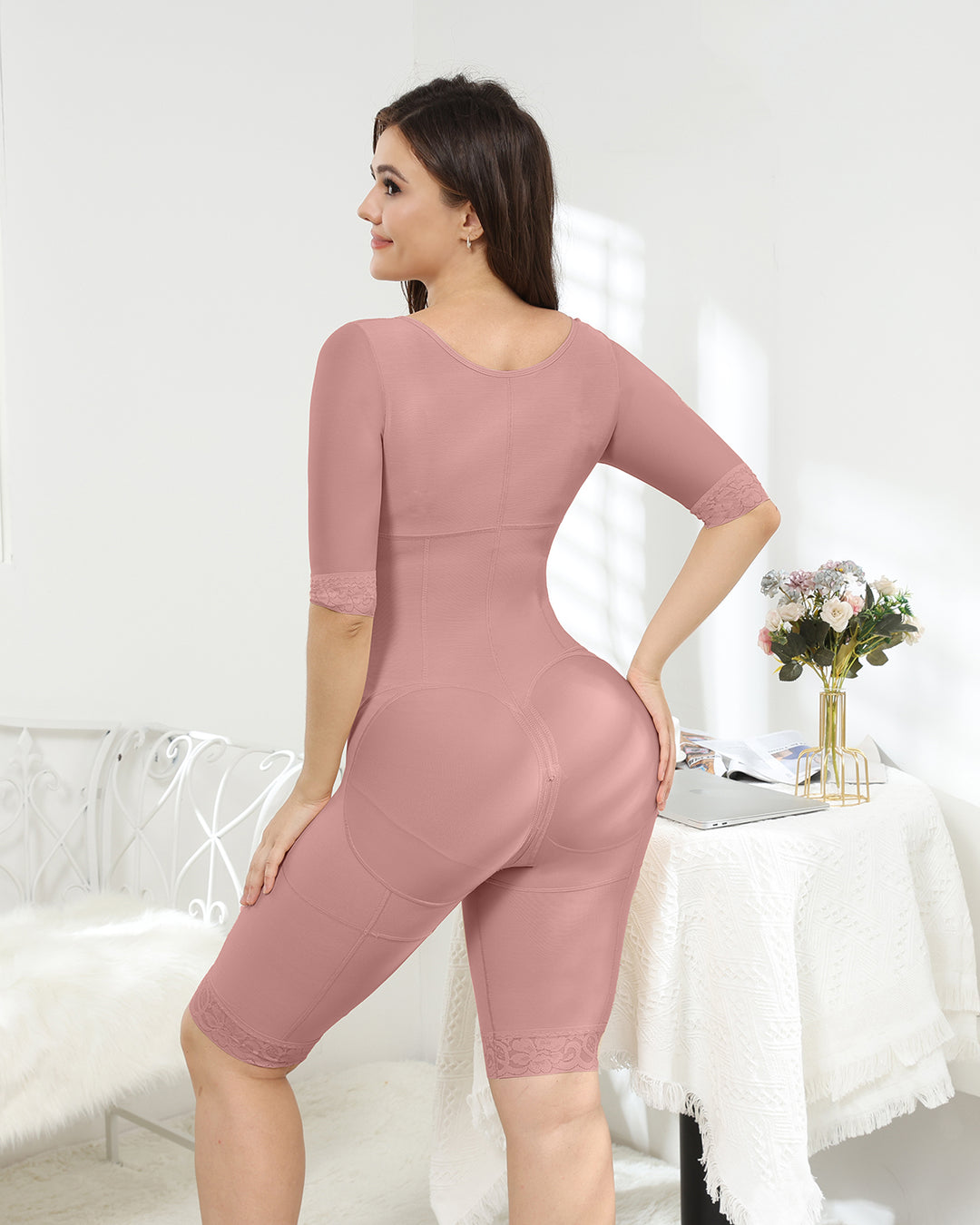 Shapshe® Rosybrown Nahtloser Taillentrainer zur Bauchkontrolle Ganzkörper Shapewear