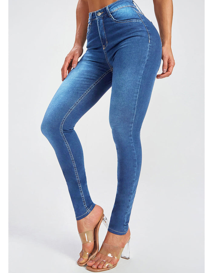 Slim Fit Stretch Bleistiftjeans mit hoher Taille