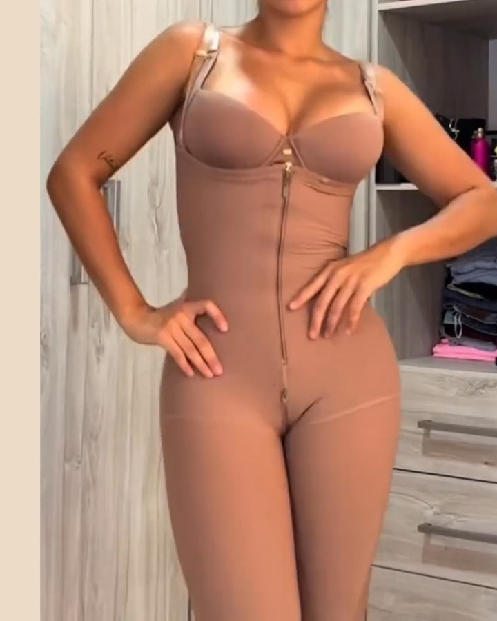 Shapshe® Bauchweg Unsichtbarer Reißverschluss Faja Offenen Brüsten Dünnen Trägern Shapewear