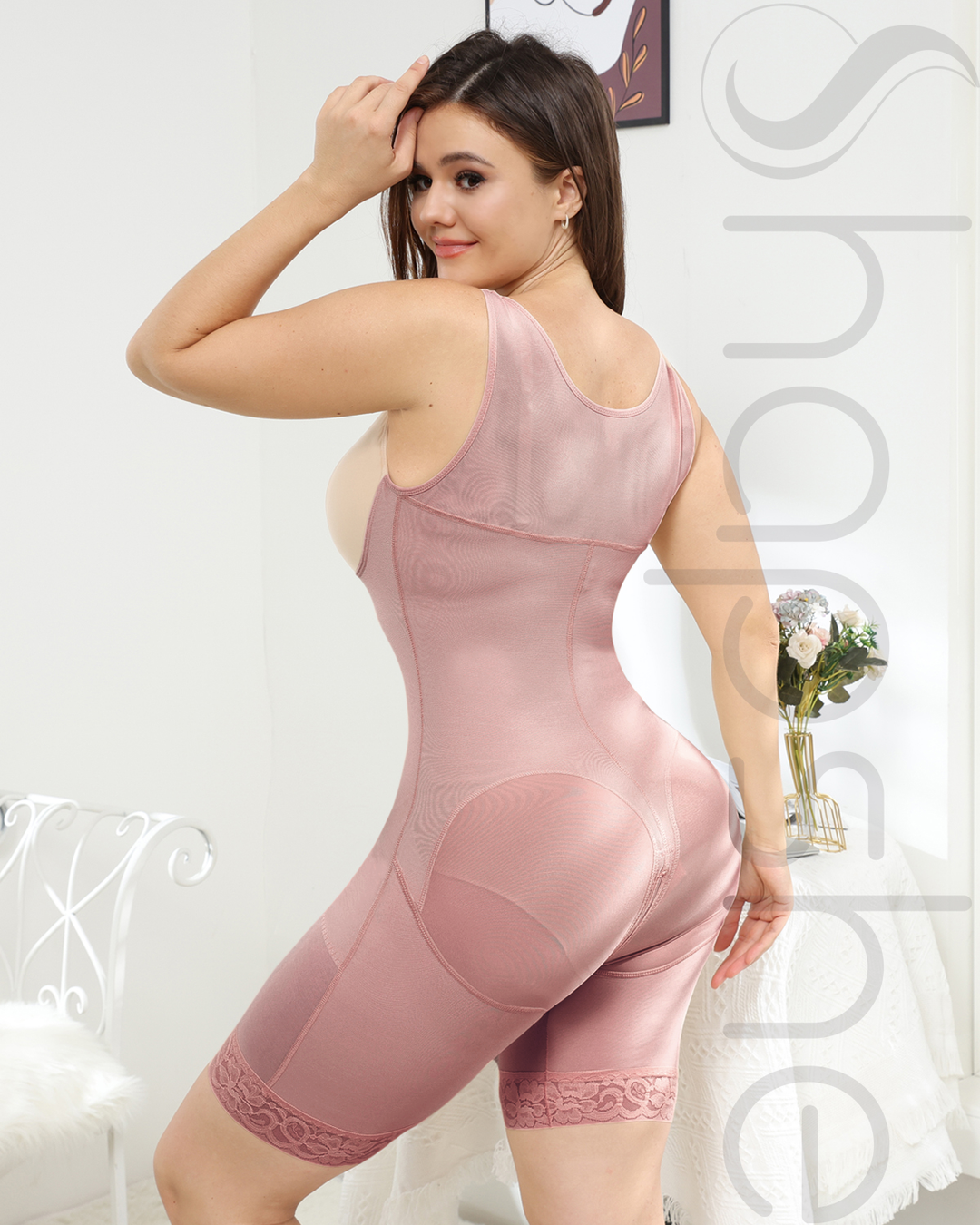 Shapshe® Damen Rosybrown Ganzkörper-Taillentrainer-Bauchkontroll-Shapewear