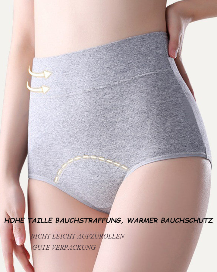 Perioden Anti-Seiten-Leckage Atmungsaktive Reiner Baumwolle Hoher Taille Unterwäsche