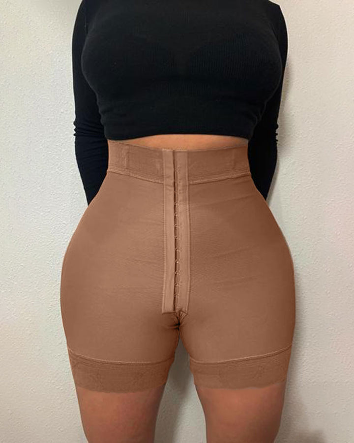 Shapshe® Hohe Kompressionskleidung Po-Lifter-Höschen 3 Haken- und Ösen Shaping Shorts