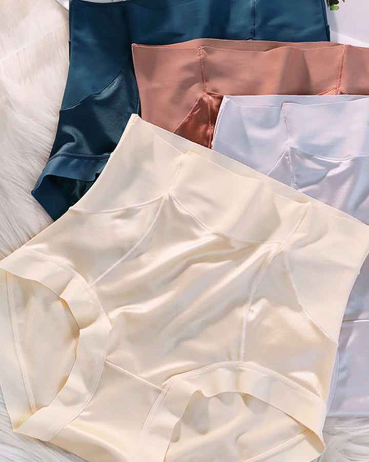 Nahtlose nackte Unterwäsche Slips aus Satin mit hoher Taille