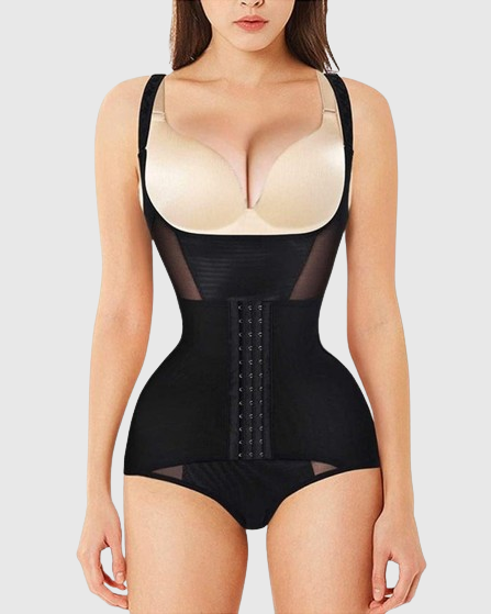 Bauchkontrolle Kompressions Reißverschluss Open-Bust Taillentrainer Shapewear