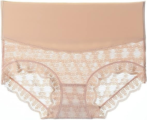 Antibakterielle Unterwäsche mit Hoher Taille Bauchweg Damen Spitze Slip Große Größe