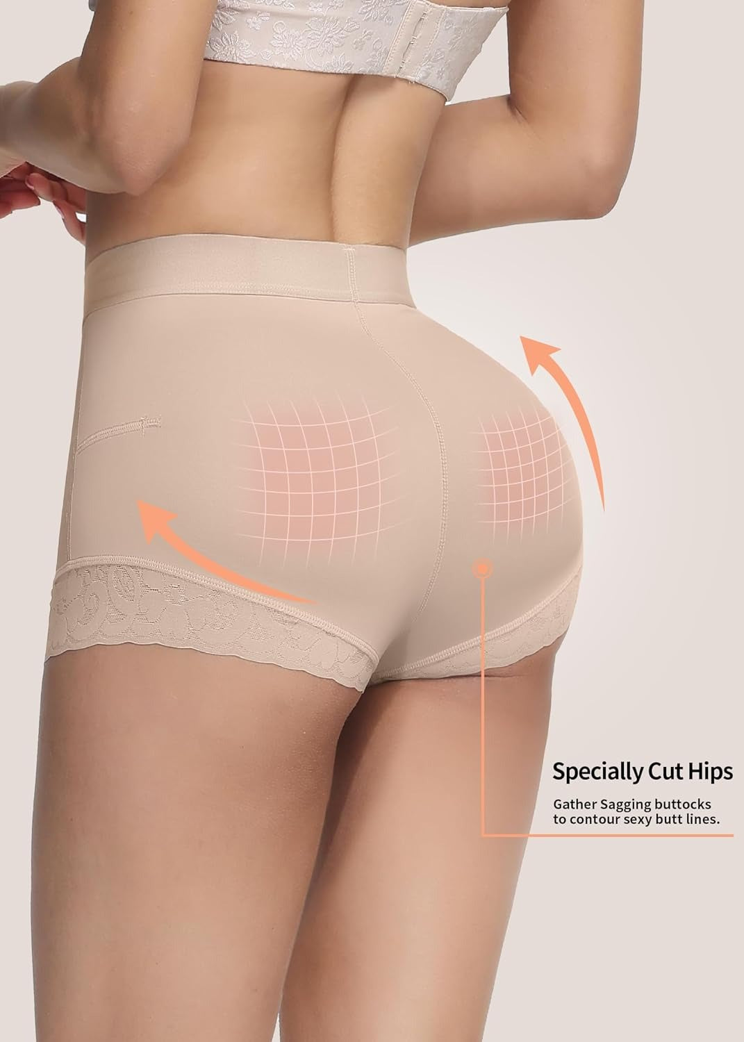 Shapshe® Hohe Taille für Damen Hüftverstärker Bauchkontrolle Spitzen-Körperformer Shapewear