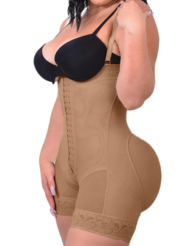 Shapshe® Bauchkontrolle Body Shaper Po-Lifter Oberschenkel Schlanker Faja Plus Shapewear mit Reißverschluss im Schritt