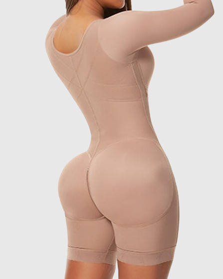 Shapshe® Ganzkörper Shaper Shapewear Faja Colombianas volle Brust Lange Ärmel Starke Kompression