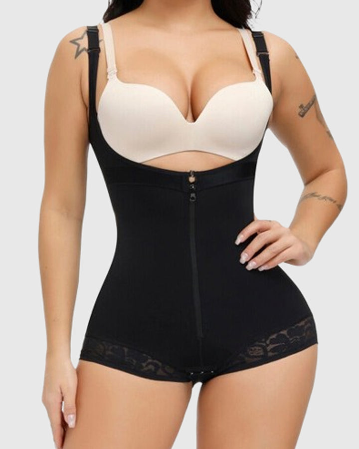 Shapshe® Feste Kontrolle Po-Lift Bauchkontrollierender Spitzen Body Shapewear