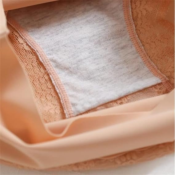 Antibakterielle Unterwäsche mit Hoher Taille Bauchweg Damen Spitze Slip Große Größe