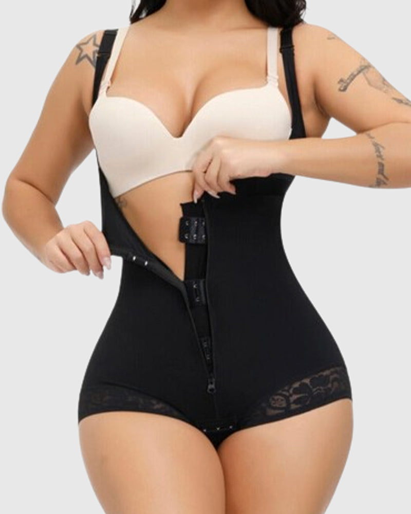 Shapshe® Feste Kontrolle Po-Lift Bauchkontrollierender Spitzen Body Shapewear