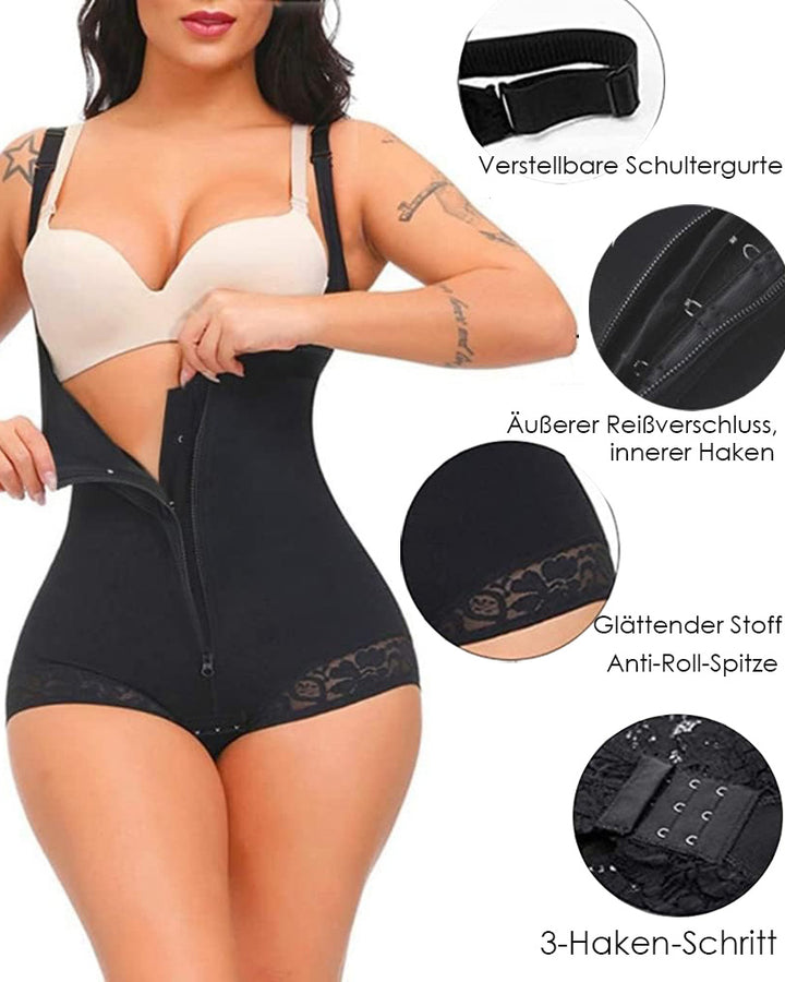 Shapshe® Feste Kontrolle Po-Lift Bauchkontrollierender Spitzen Body Shapewear