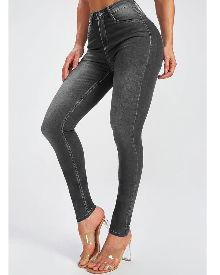Slim Fit Stretch Bleistiftjeans mit hoher Taille