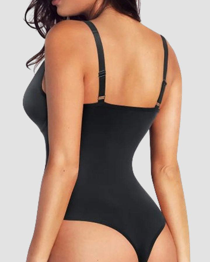 Bauchweg Schlank Body Shaper Tiefem V-Ausschnitt Thong Bodysuits