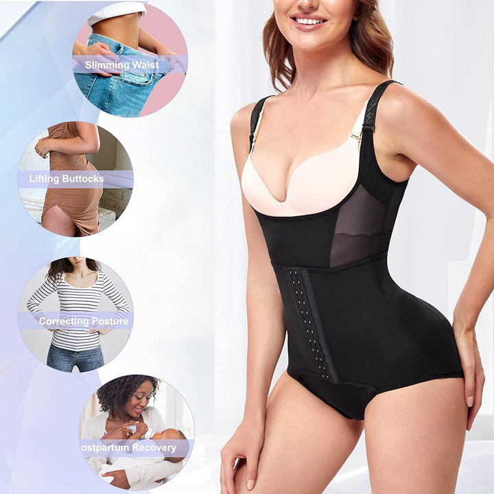 Bauchkontrolle Kompressions Reißverschluss Open-Bust Taillentrainer Shapewear