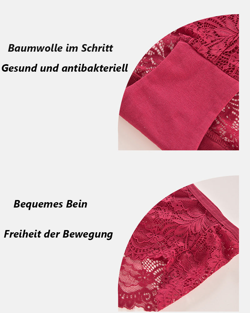 Sexy Übergröße Spitzen Slips Bequeme und Atmungsaktive High Stretch Unterwäsche