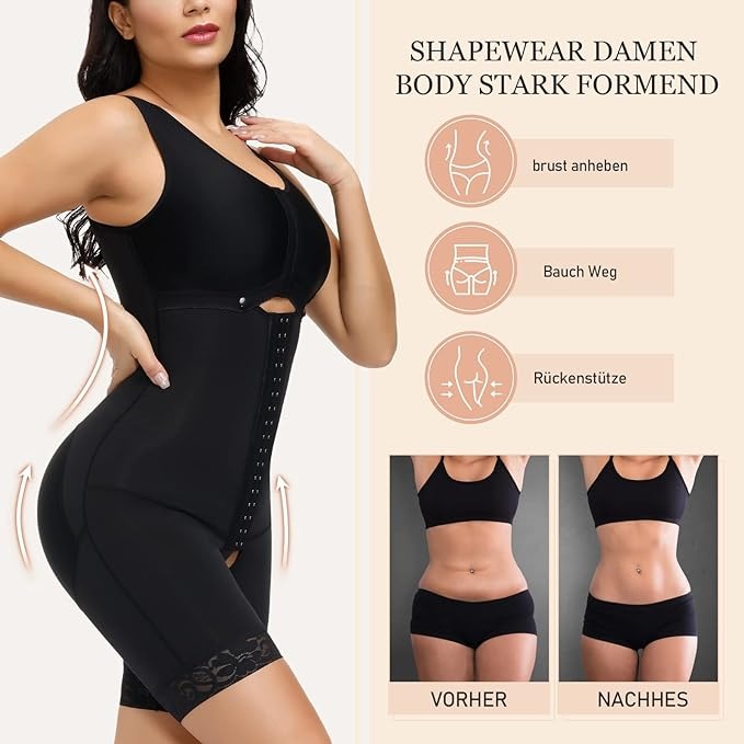 Shapshe® Schwarz Extra feste Kompressionsunterwäsche Body Shaper für Damen