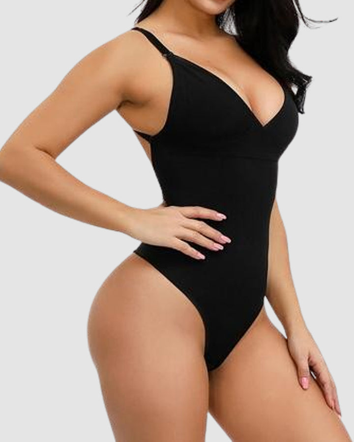 Nahtloser Bauchweg Bodysuit Po-Lifter Tanga Rückenfreier Body Shaper