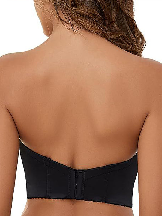 Rutschfester Trägerloser BH für Damen mit Tiefem Rücken und Langem Mehrwegigem Push-up BH