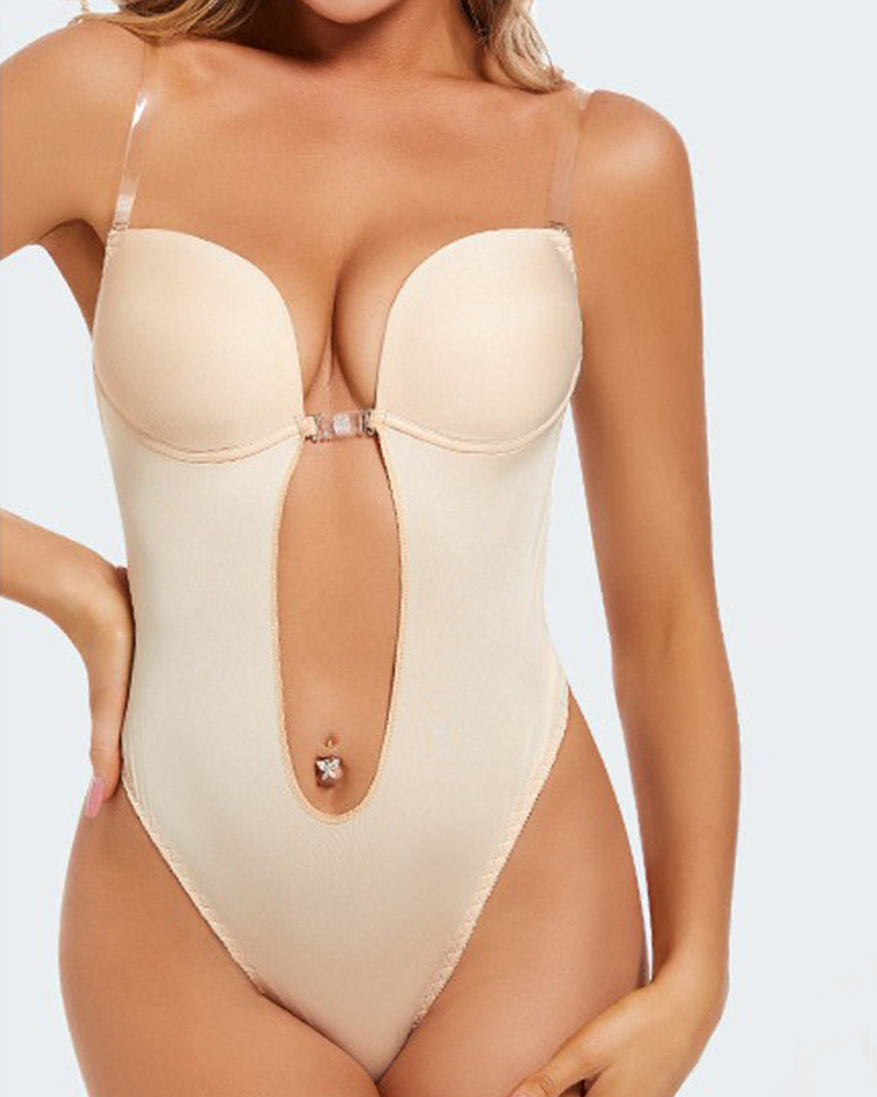Shapewear Übergröße Rückenfrei BH Körperformer Nahtlos Offener Schritt