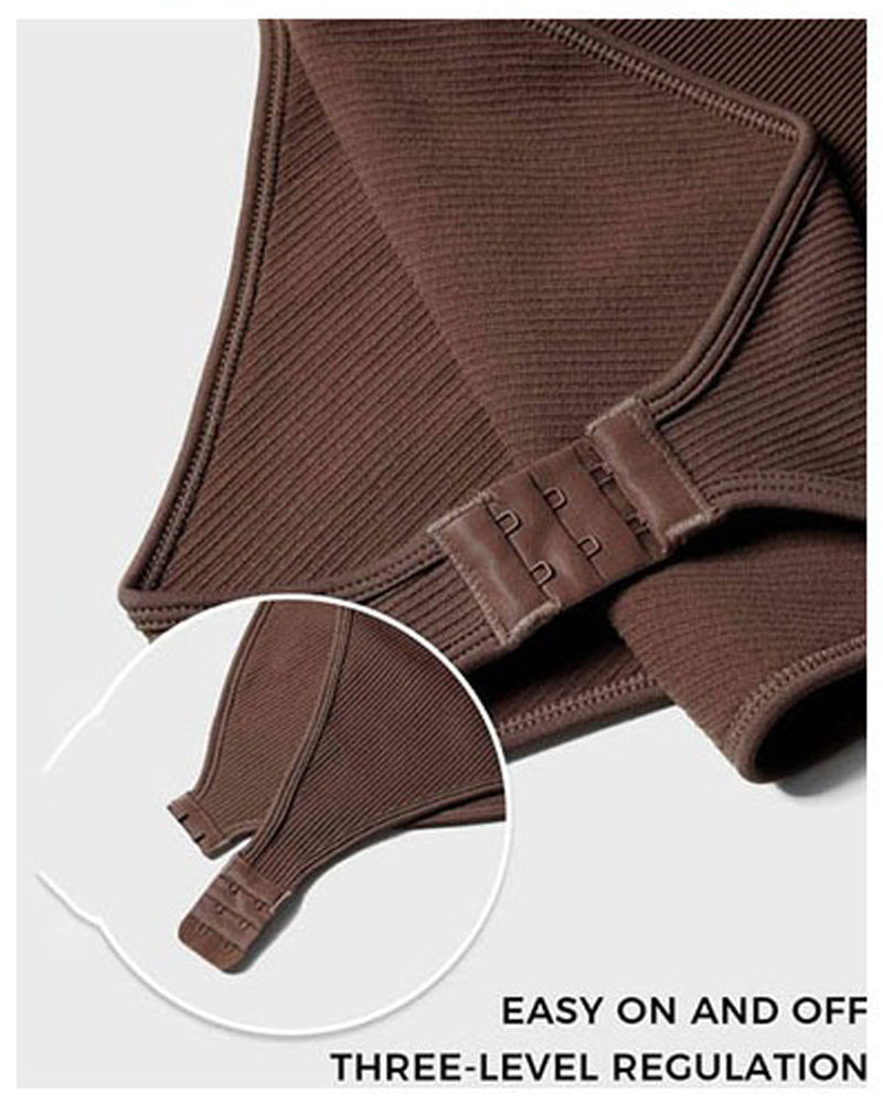 Shapewear Bodys Sexy Rippen Top Ärmelos Quadratischer Ausschnitt