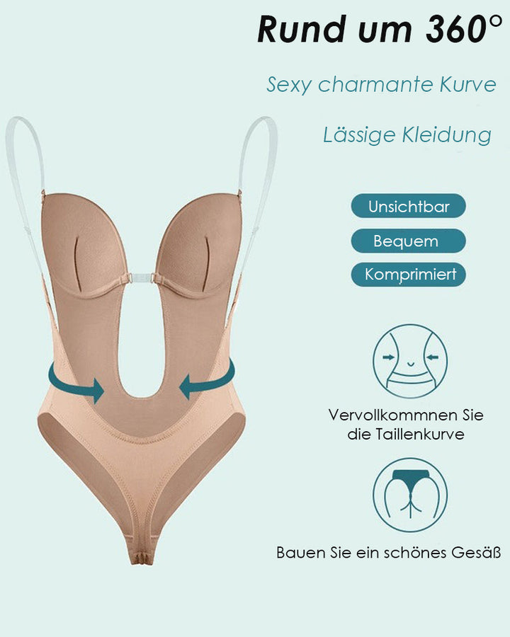 Shapewear Übergröße Rückenfrei BH Körperformer Nahtlos Offener Schritt