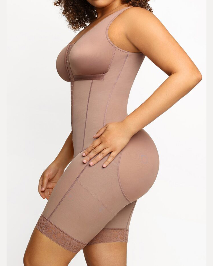 Shapshe® Ganzkörper Bauchweg Shapewear mit Haken und Ösen und fester Kompression