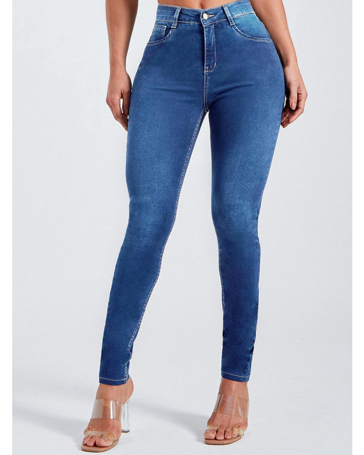Slim Fit Stretch Bleistiftjeans mit hoher Taille