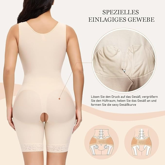 Shapshe® Beige Extra feste Kompressions Unterwäsche Body Shaper für Damen