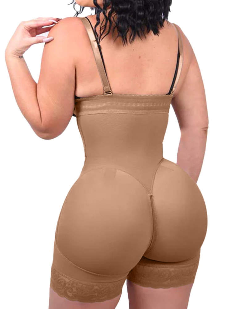 Shapshe® Bauchkontrolle Body Shaper Po-Lifter Oberschenkel Schlanker Faja Plus Shapewear mit Reißverschluss im Schritt