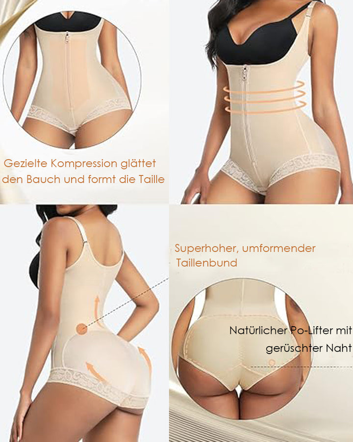 Shapshe® Feste Kontrolle Po-Lift Bauchkontrollierender Spitzen Body Shapewear