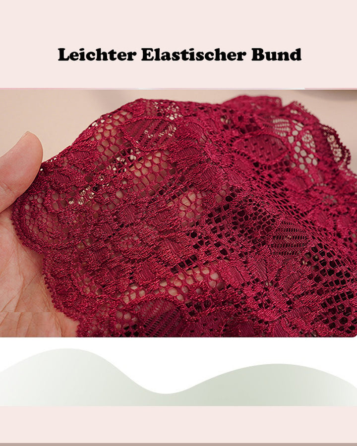 Damen Dessous Hohe Taille Blumenspitze Übergröße Sexy Bequem Unterwäsche