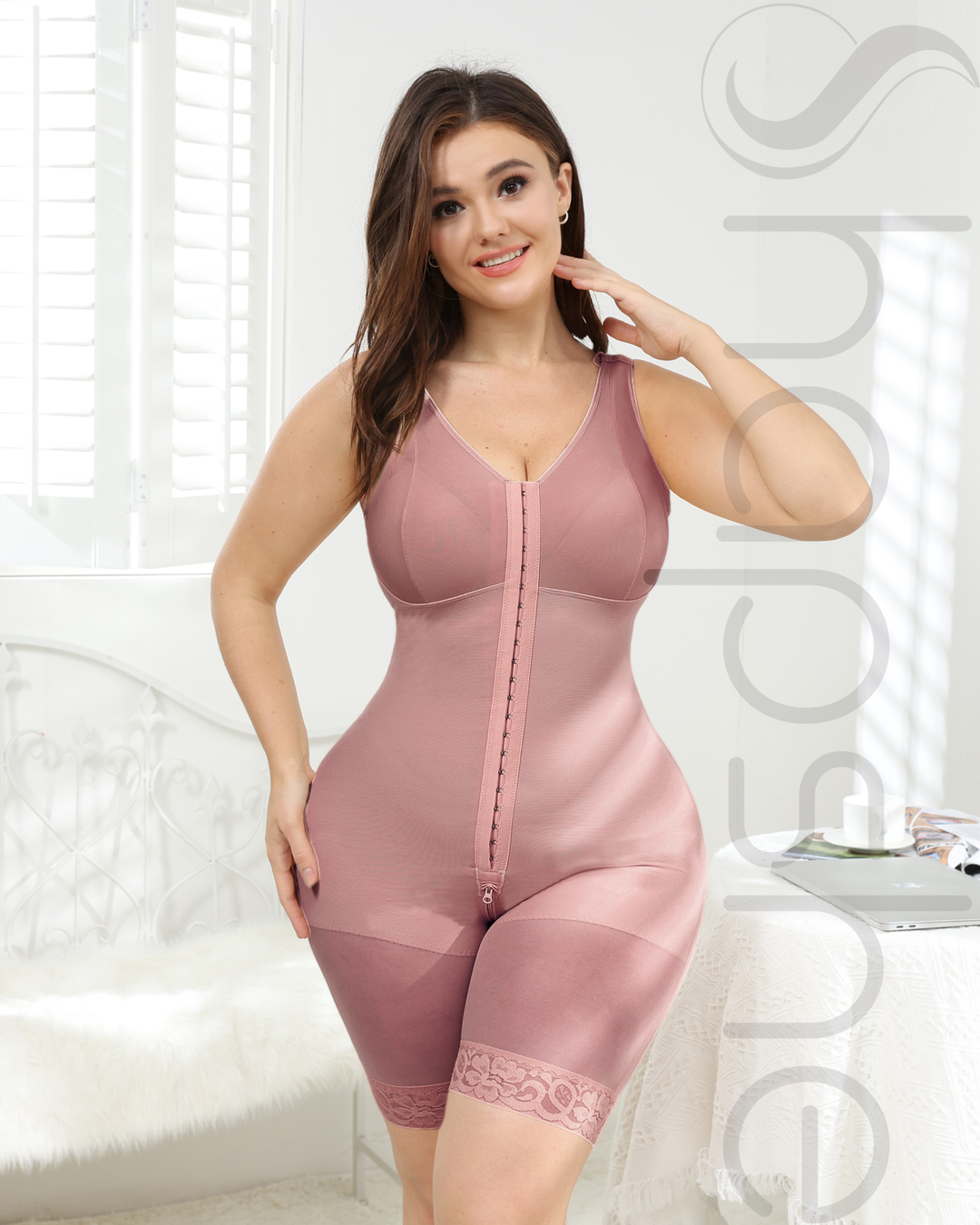 Shapshe® Damen Rosybrown Ganzkörper-Taillentrainer-Bauchkontroll-Shapewear