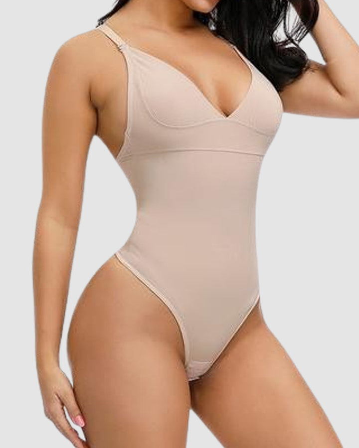 Nahtloser Bauchweg Bodysuit Po-Lifter Tanga Rückenfreier Body Shaper