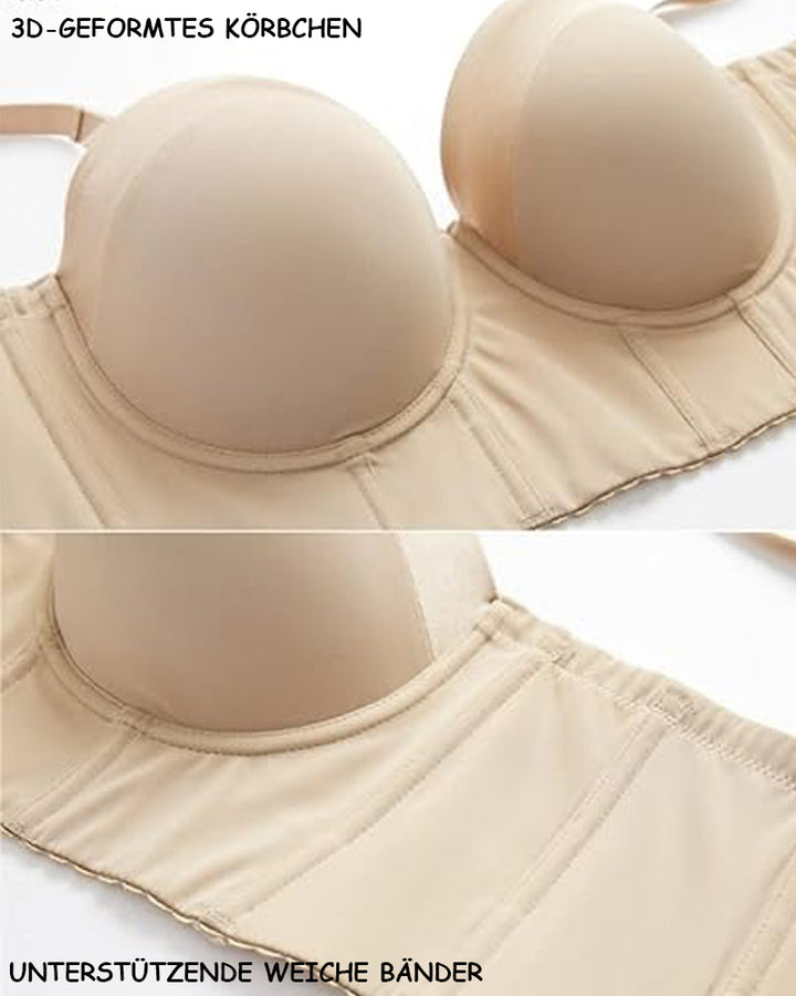 Rutschfester Trägerloser BH für Damen mit Tiefem Rücken und Langem Mehrwegigem Push-up BH