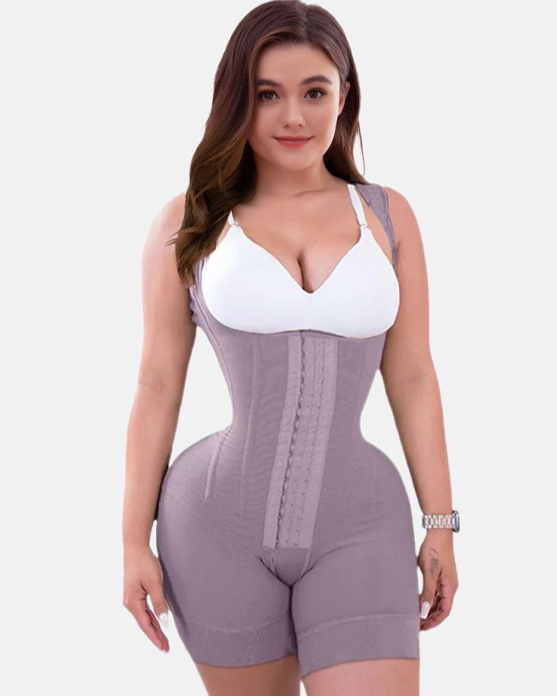 Shapshe® Feste Kompressions-Bauchkontroll-Shapewear, verstellbarer Body mit Haken- und Ösenverschluss