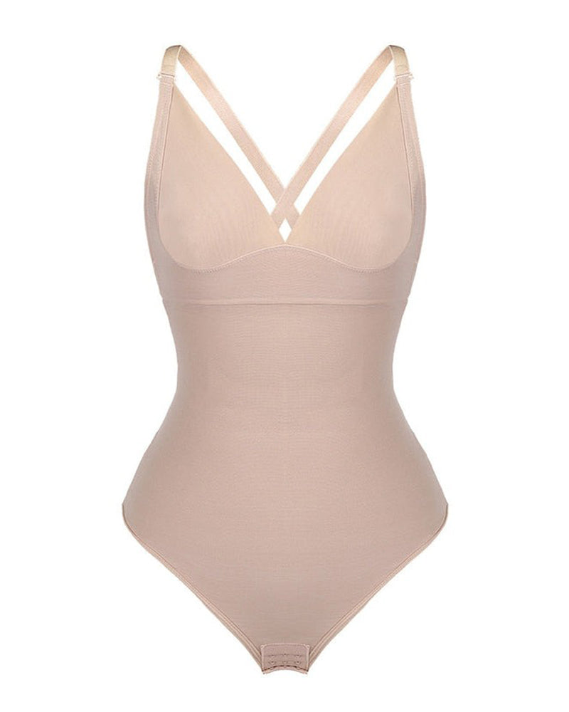 Nahtloser Bauchweg Bodysuit Po-Lifter Tanga Rückenfreier Body Shaper