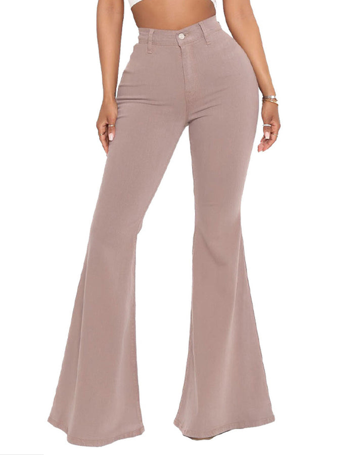 Hoher Taille Po-Lift Vielseitige Elastische Mehrfarbige Flare Jeans