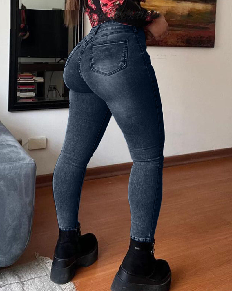 Shapshe® Curvy Denim Hoher Taille Bauchkontrolle Po-Lift Röhrenjeans