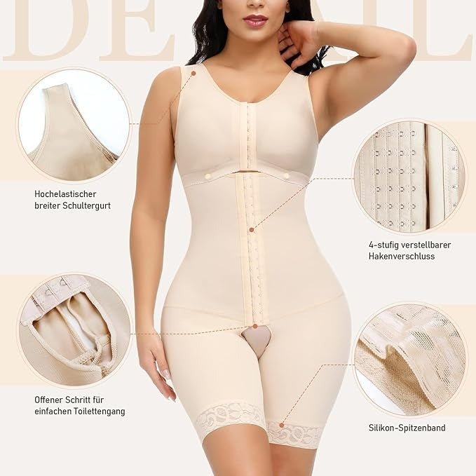 Shapshe® Beige Extra feste Kompressions Unterwäsche Body Shaper für Damen