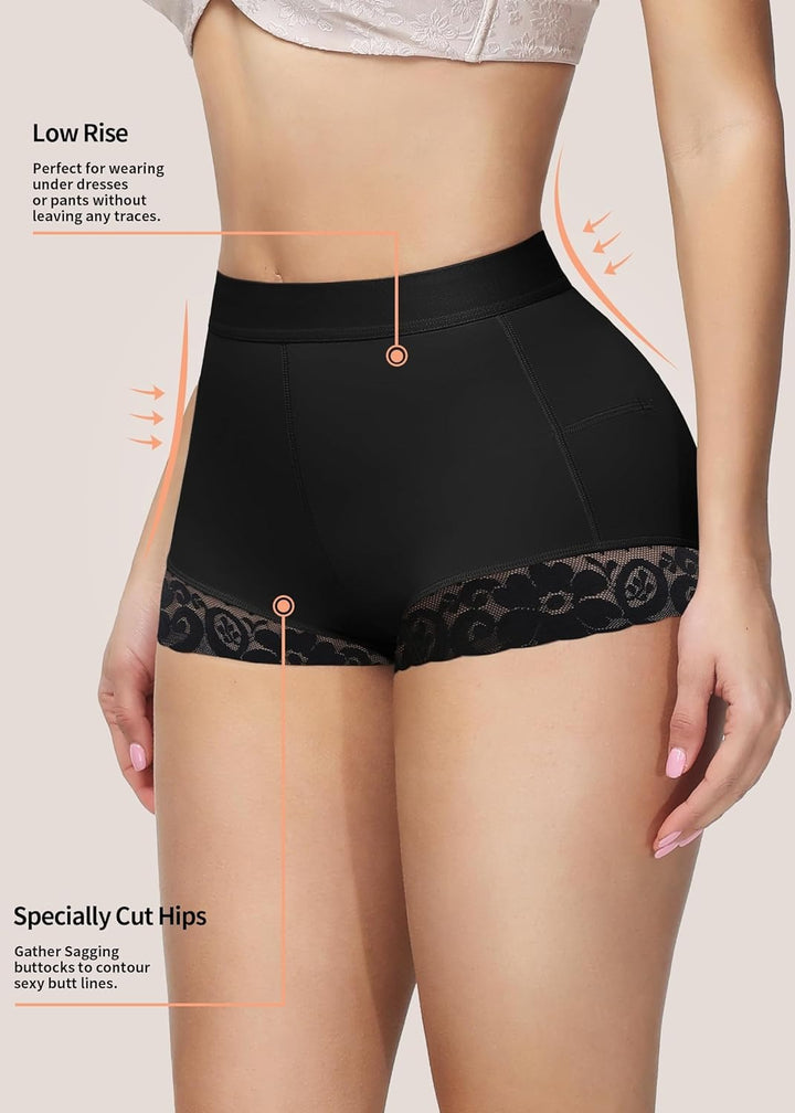 Shapshe® Hohe Taille für Damen Hüftverstärker Bauchkontrolle Spitzen-Körperformer Shapewear