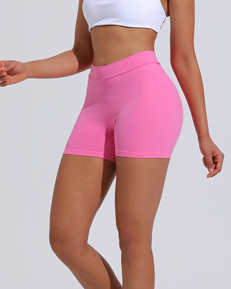 V Rücken Push up Hoher Taille Po Lift Workout Yoga Shorts
