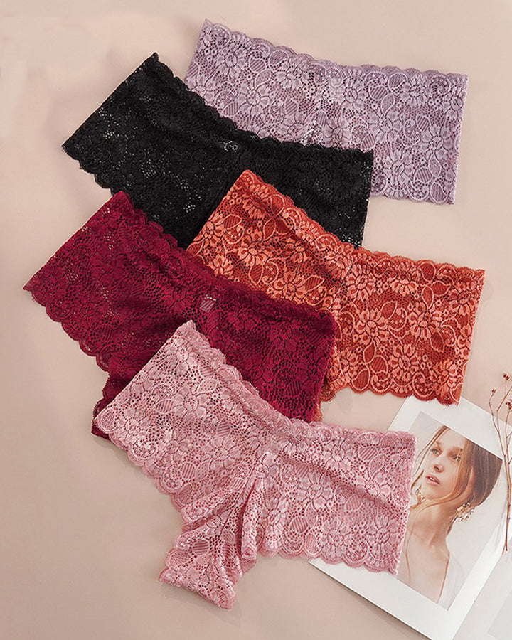 Damen Dessous Hohe Taille Blumenspitze Übergröße Sexy Bequem Unterwäsche