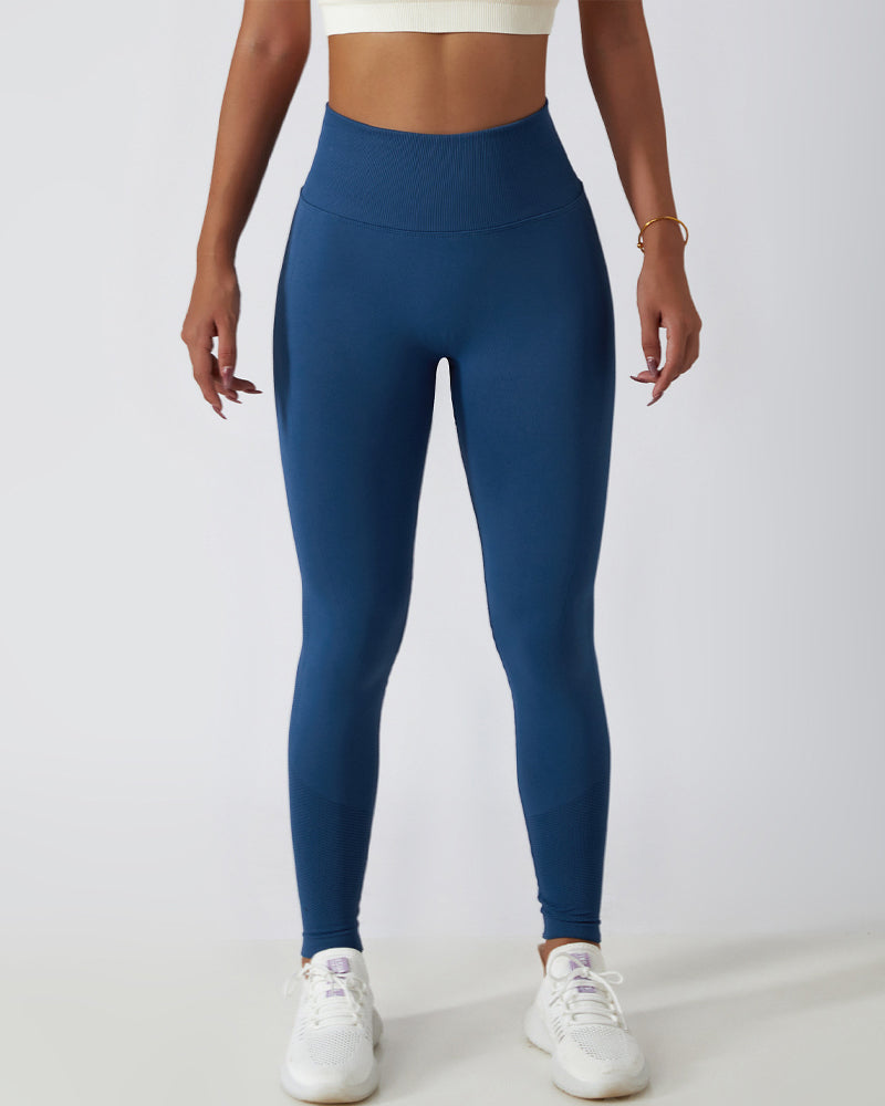 Nahtlose PO-Lift Strick Hoher Taille Atmungsaktiver Yoga Leggings