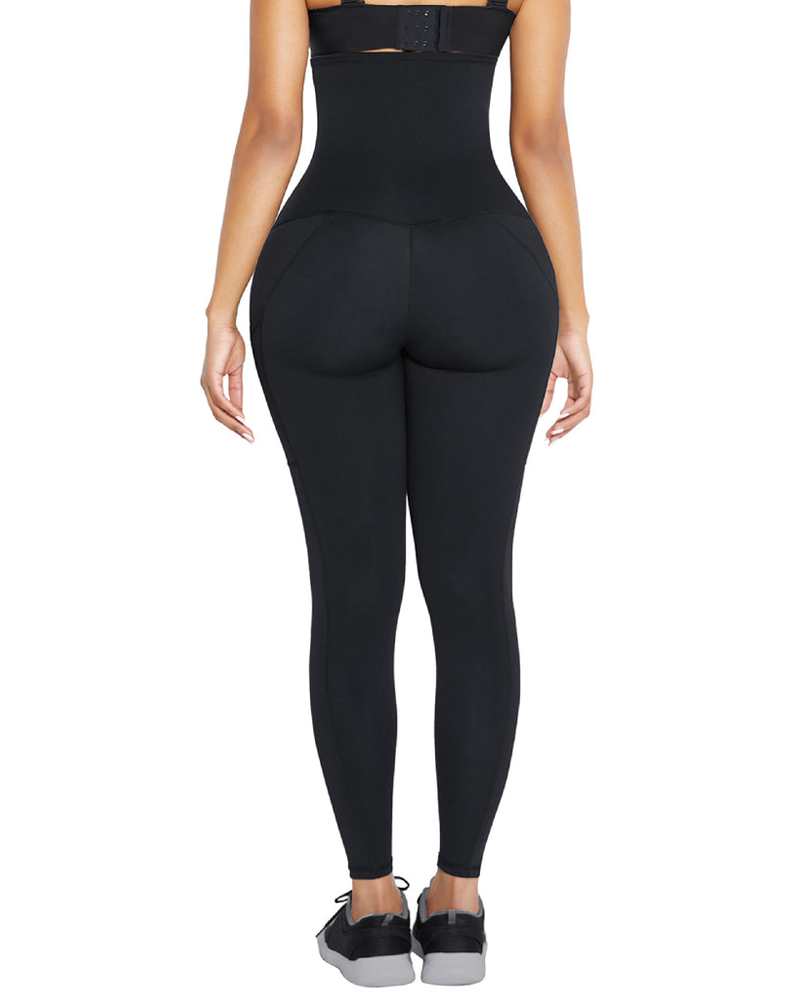 Damen Kompressions Leggings mit hoher Taille und Taschen