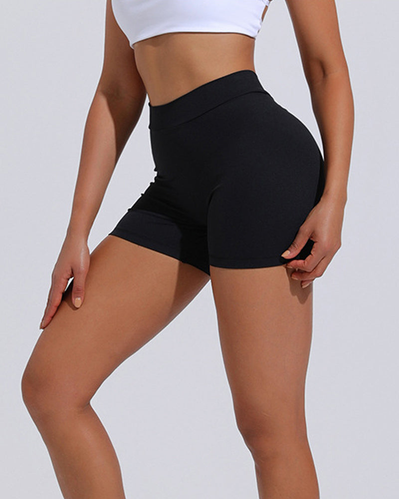 V Rücken Push up Hoher Taille Po Lift Workout Yoga Shorts