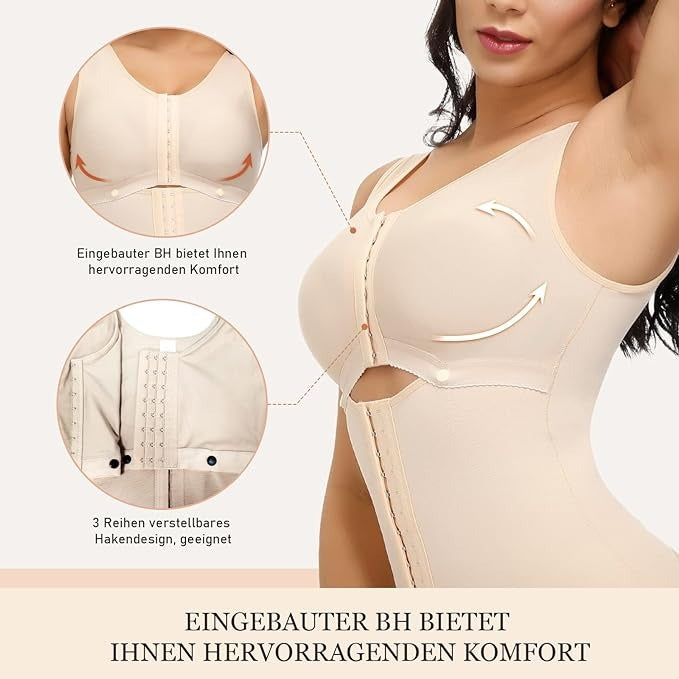 Shapshe® Beige Extra feste Kompressions Unterwäsche Body Shaper für Damen