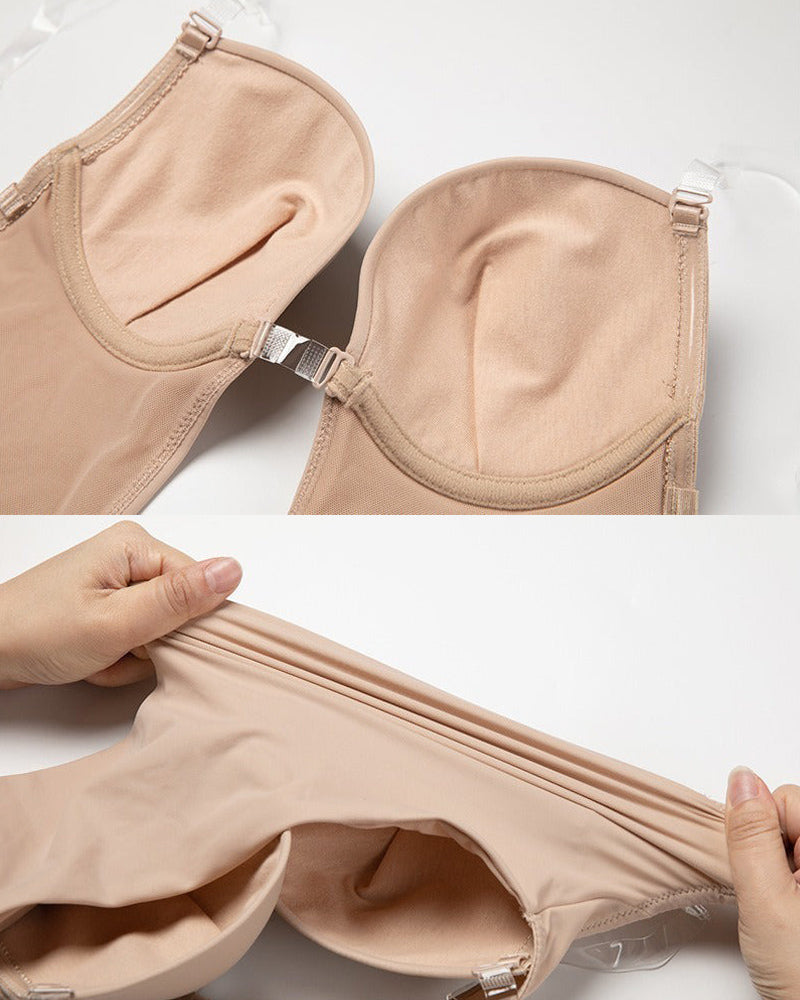 Shapewear Übergröße Rückenfrei BH Körperformer Nahtlos Offener Schritt